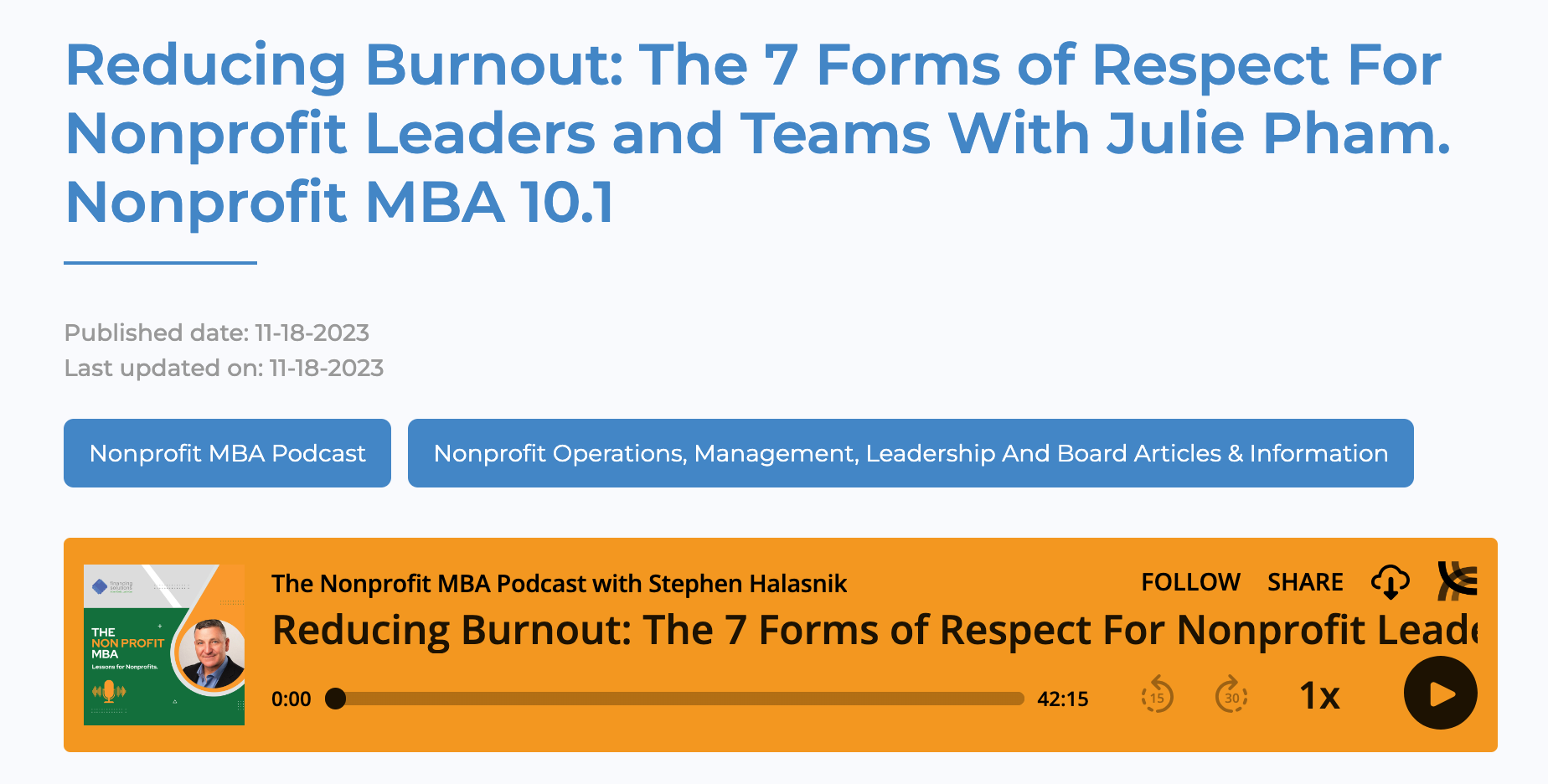 Addressing Burnout in Nonprofits: Insights on Respect and Team Well-being